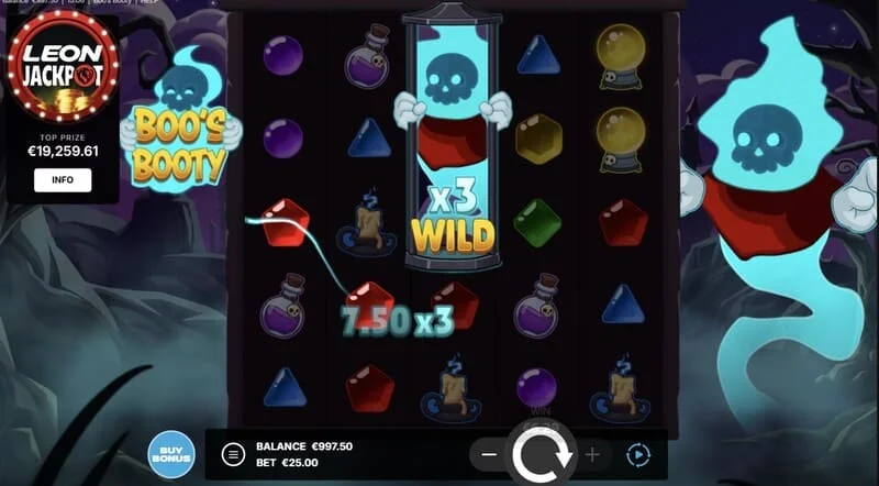 Boo's Booty – Gewinn im Basisspiel mit einem Expanding-Symbol
